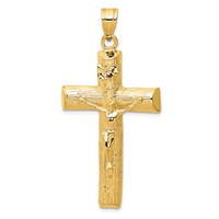 14K Yellow Gold Large Crucifix Tree Pendant view 1