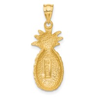14K Yellow Gold Diamond-cut Pineapple Charm view 3