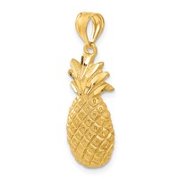 14K Yellow Gold Diamond-cut Pineapple Charm view 5