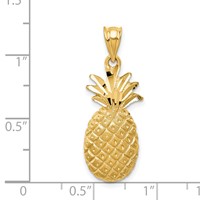 14K Yellow Gold Diamond-cut Pineapple Charm view 4