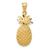 14K Yellow Gold Diamond-cut Pineapple Charm view 1