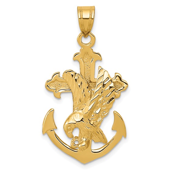 Gold Mariners Cross with Eagle Pendant