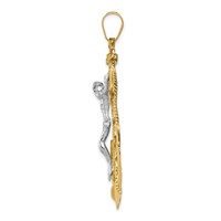 14K Two-tone Large Mariners Crucifix Pendant view 2