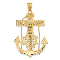 14K Two-tone Large Mariners Crucifix Pendant view 3