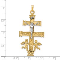14K Two-tone Cara Vaca Crucifix Pendant view 3