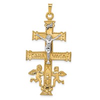 14K Two-tone Cara Vaca Crucifix Pendant view 1