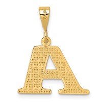 14K Yellow Gold Textured Initial a Charm view 3