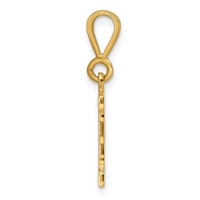 14K Yellow Gold Textured Initial B Charm view 2