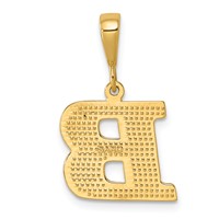 14K Yellow Gold Textured Initial B Charm view 3