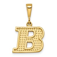 14K Yellow Gold Textured Initial B Charm view 1