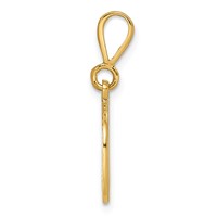 14K Yellow Gold Textured Initial C Charm view 2