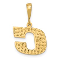 14K Yellow Gold Textured Initial C Charm view 3