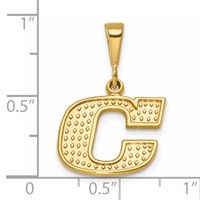 14K Yellow Gold Textured Initial C Charm view 4