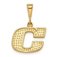 14K Yellow Gold Textured Initial C Charm view 1