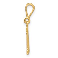 14K Yellow Gold Textured Initial D Charm view 2