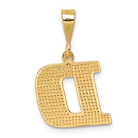 14K Yellow Gold Textured Initial D Charm view 3