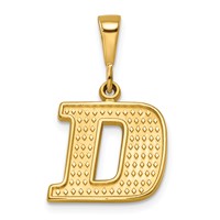 14K Yellow Gold Textured Initial D Charm view 1