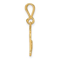 14K Textured Initial E Charm view 2