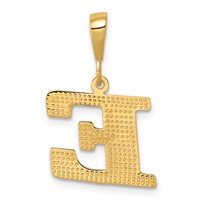 14K Textured Initial E Charm view 3