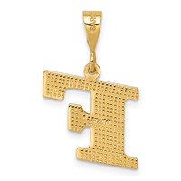 14K Textured Initial F Charm view 3