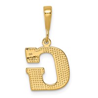 14K Yellow Gold Textured Initial G Charm view 3
