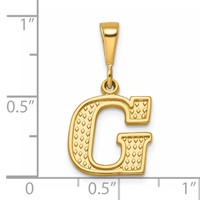 14K Yellow Gold Textured Initial G Charm view 4