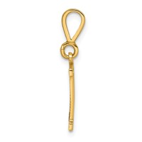 14K Yellow Gold Textured Initial H Charm view 2