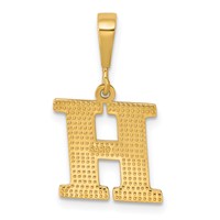 14K Yellow Gold Textured Initial H Charm view 3