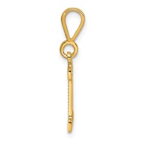 14K Yellow Gold Textured Initial I Charm view 2