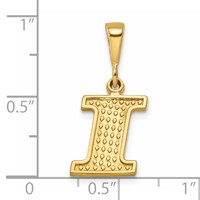 14K Yellow Gold Textured Initial I Charm view 4