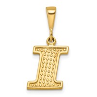 14K Yellow Gold Textured Initial I Charm view 1