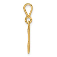 14K Yellow Gold Textured Initial J Charm view 2