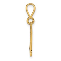 14K Textured Initial K Charm view 2