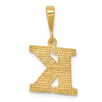 14K Textured Initial K Charm view 3