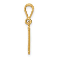 14K Yellow Gold Textured Initial L Charm view 2