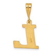 14K Yellow Gold Textured Initial L Charm view 3