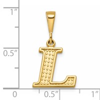 14K Yellow Gold Textured Initial L Charm view 4
