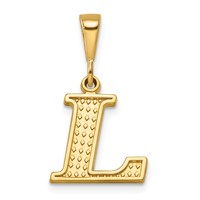 14K Yellow Gold Textured Initial L Charm view 1