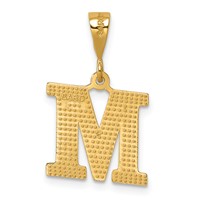 14K Textured Initial M Charm view 3