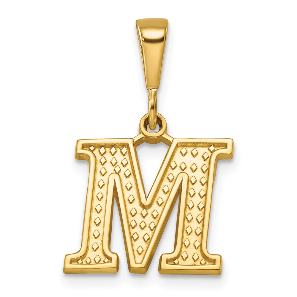 14K Textured Initial M Charm