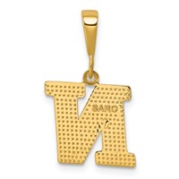 14K Textured Initial N Charm view 3
