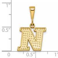 14K Textured Initial N Charm view 4