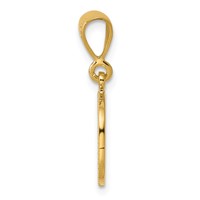 14K Textured Initial O Charm view 2