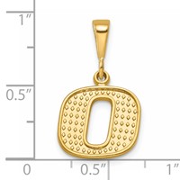 14K Textured Initial O Charm view 4