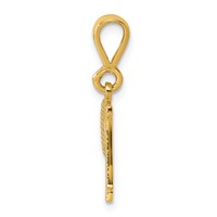 14K Textured Initial P Charm view 2
