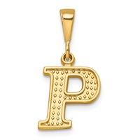 14K Textured Initial P Charm view 1