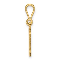 14K Yellow Gold Textured Initial R Charm view 2