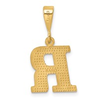 14K Yellow Gold Textured Initial R Charm view 3