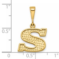 14K Textured Initial S Charm view 4