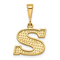 14K Textured Initial S Charm view 1